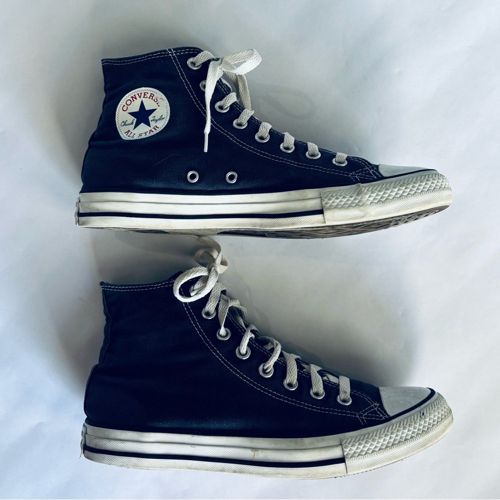 10 Converse Chuck Taylor HT Navy Blue hi-top Sneakers shoes unisex used GUC - Picture 3 of 8